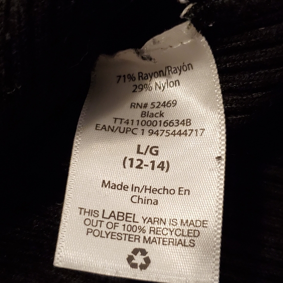 Black ribbed turtleneck pullover sweater - Picture 7 of 7